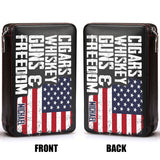Cigars, Whiskey, G*ns & Freedom - Personalized Whisky Travel Cigar Humidor Case