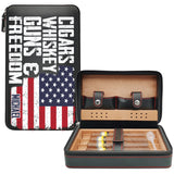 Cigars, Whiskey, G*ns & Freedom - Personalized Whisky Travel Cigar Humidor Case