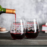 Mom Thanks For Not Swallowing Me - Personalized Mother All Over Wine Glass