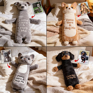 Pet Pillow Cuddle, Comfort Pillow - Personalized Dog Faux Fur Shaped Pillow
