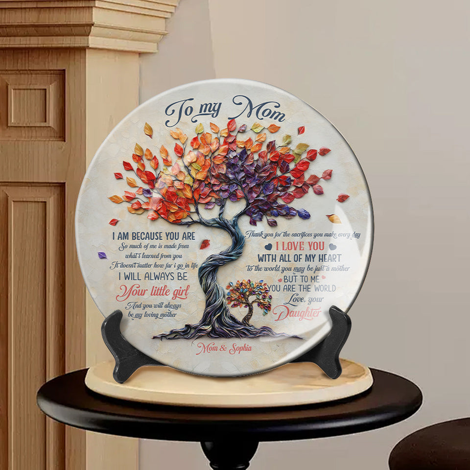 À ma maman - Assiette ronde en céramique personnalisée