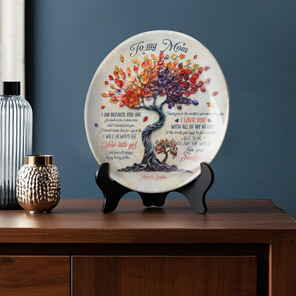 À ma maman - Assiette ronde en céramique personnalisée