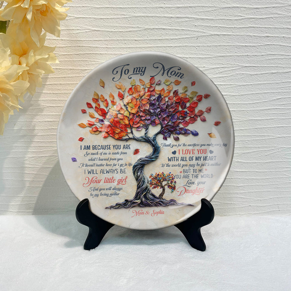 À ma maman - Assiette ronde en céramique personnalisée