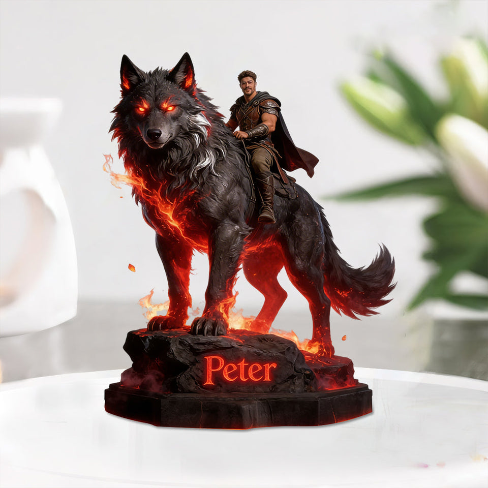 Walk With The Wolf - Personalized Wolf Custom Shaped Acrylic Plaque