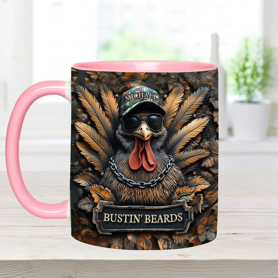 Bustin' Beards - Personalized Hunting Accent Mug