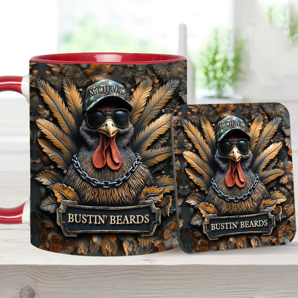 Bustin' Beards - Personalized Hunting Accent Mug