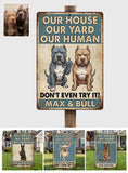 Funny Waring Sign For Pet Owner - Personalized Dog Rectangle Metal Sign