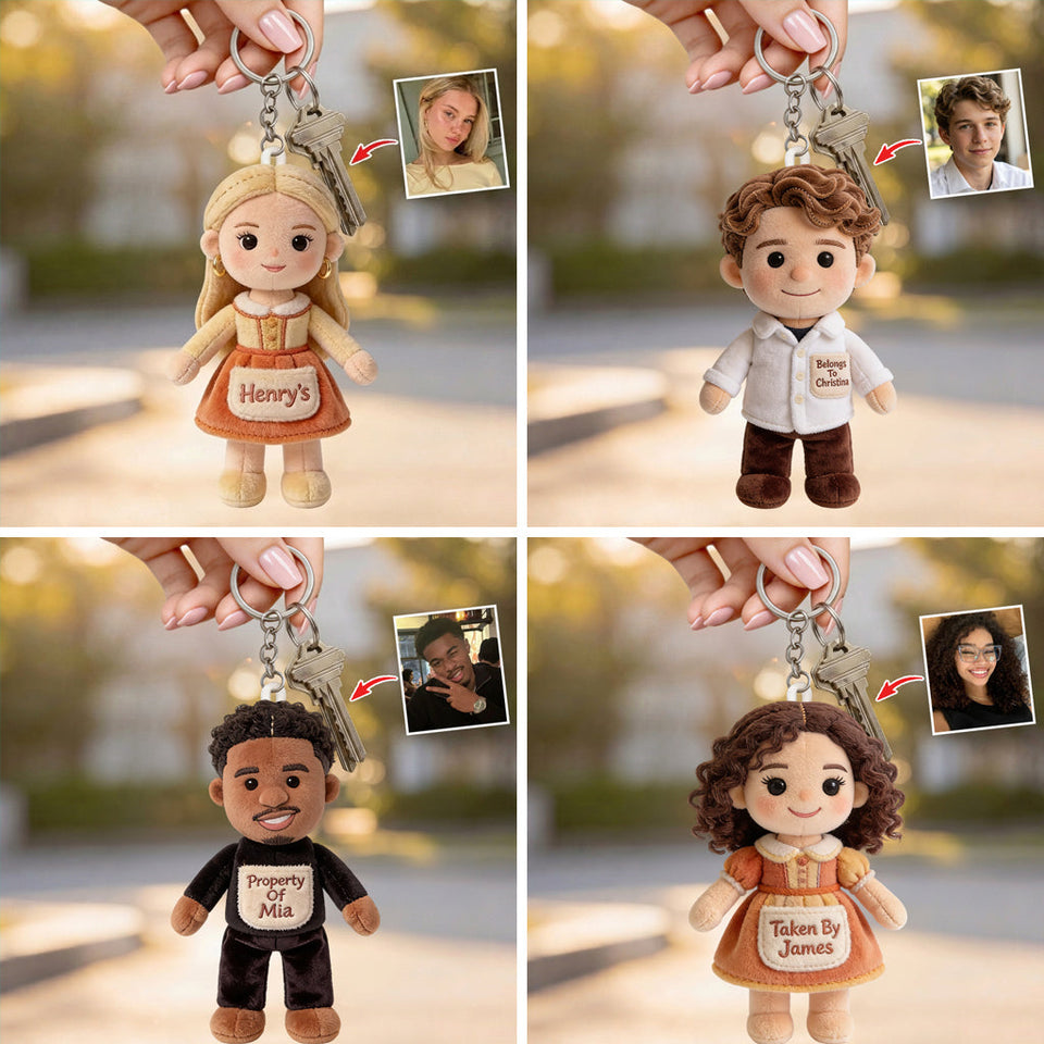 You Belongs To Me - Personalized Couple Plush Keychain