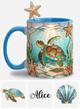 Love Turtle - Personalized Turtle Set Accent Mug with Acrylic Stirrers