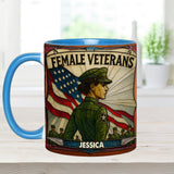The Female Veteran - Personalized Veteran Accent Mug