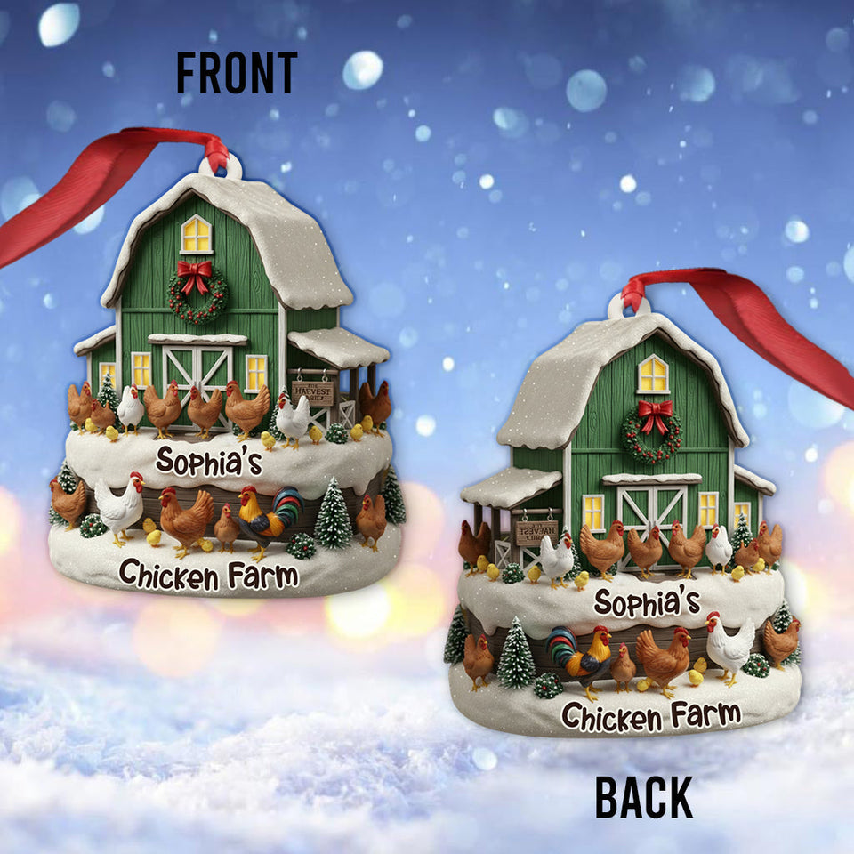 Chicken Farm - Personalized Chicken Ornament