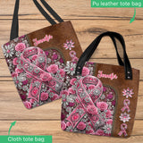 Pink Ribbon - Personalized Breast Cancer Awareness Tote Bag