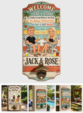 Welcome To Our Patio - Personalized Couple Wall Bottle Opener