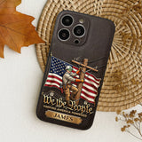 We The People - Personalized Lineman 3D Embossed Leather Phone Case
