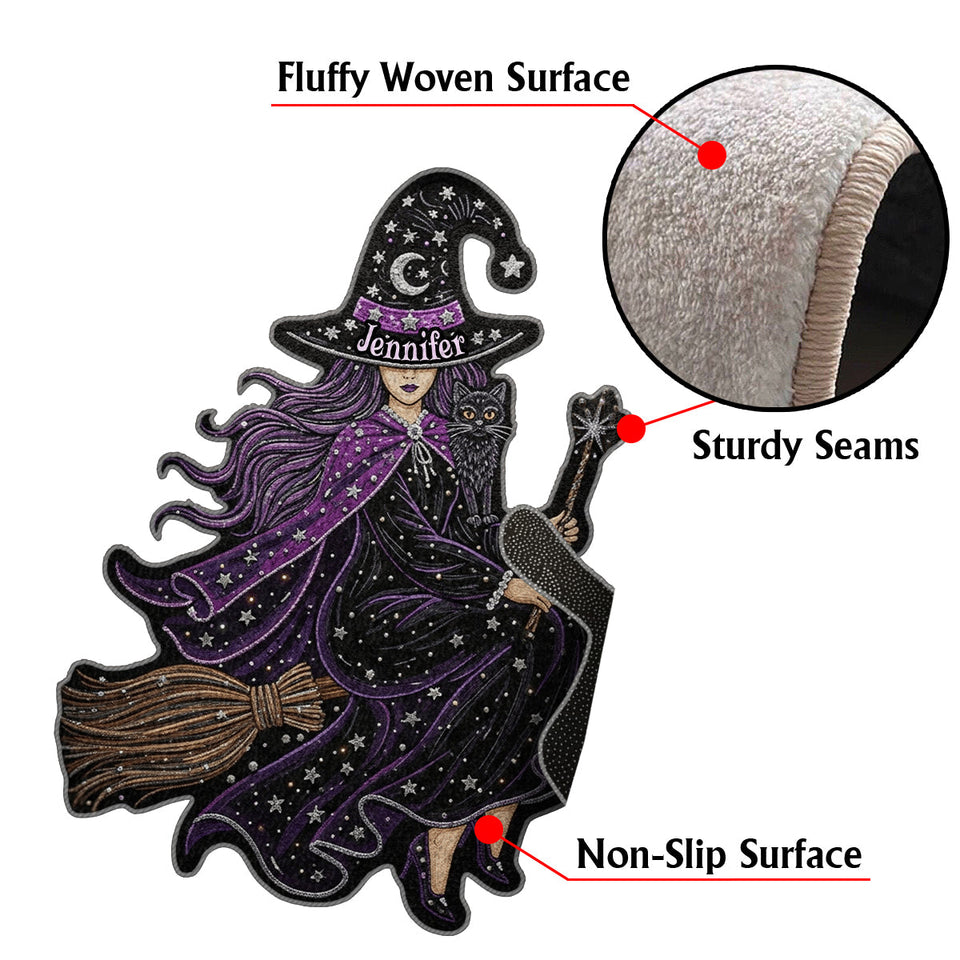 Flying Witch - Personalized Witch Non-Slip Tufted Rug