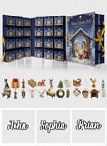 24 Days to the Manger - Personalized Christian Folded Advent Calendar With Ornaments