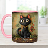 Cute Black Cat - Personalized Black Cat Accent Mug