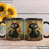 Cute Black Cat - Personalized Black Cat Accent Mug