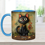 Cute Black Cat - Personalized Black Cat Accent Mug