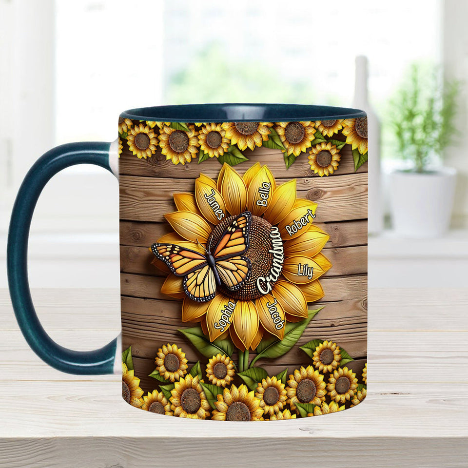 You Are My Sunshine Grandma Mom - Personalized Grandma Accent Mug