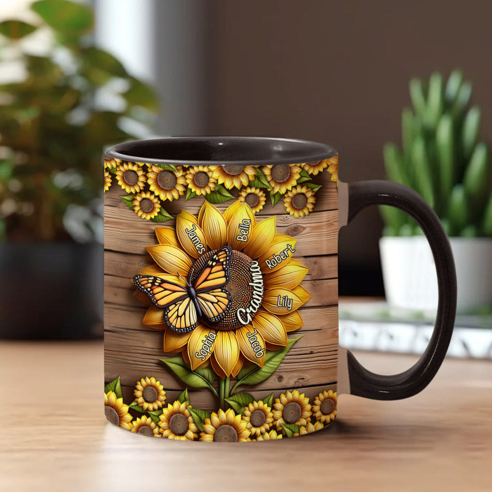 You Are My Sunshine Grandma Mom - Personalized Grandma Accent Mug