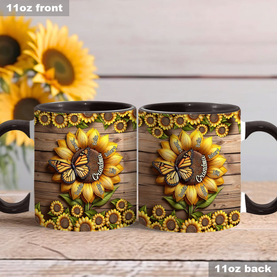 You Are My Sunshine Grandma Mom - Personalized Grandma Accent Mug
