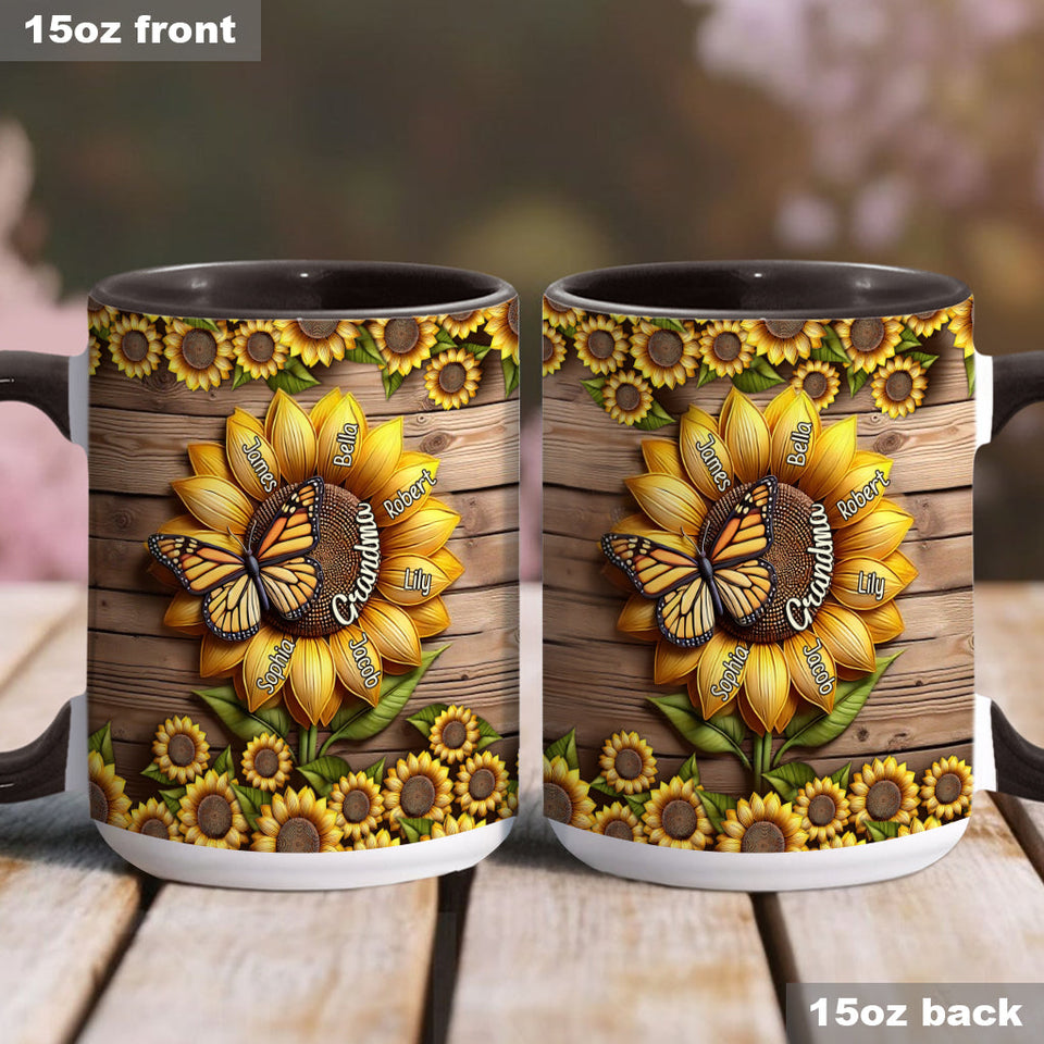 You Are My Sunshine Grandma Mom - Personalized Grandma Accent Mug