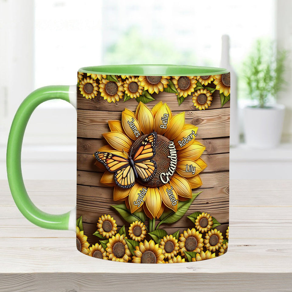 You Are My Sunshine Grandma Mom - Personalized Grandma Accent Mug