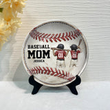 Baseball Mom - Personalized Mother Ceramic Round Plate