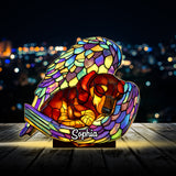 Sleeping Dachshund - Personalized Dachshund Acrylic LED Night Light