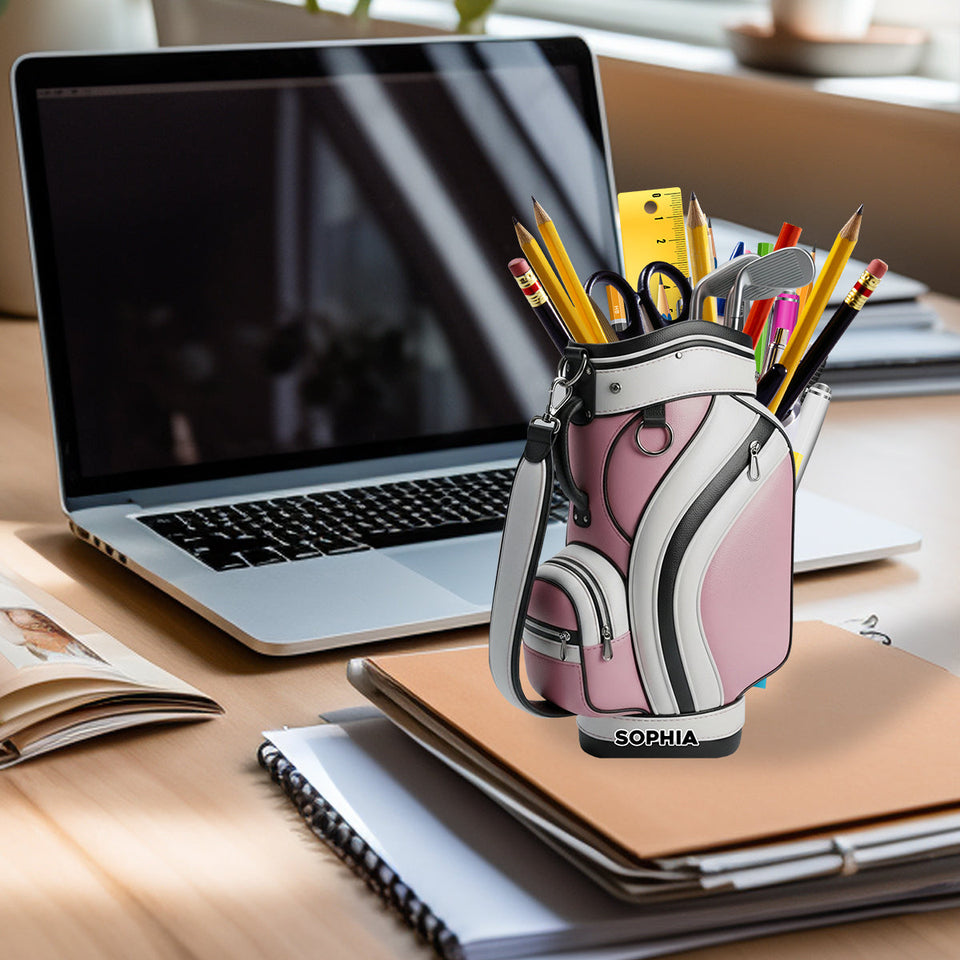 Golfer Life - Personalized Golf Wooden Pen Holder