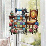 Love Sewing - Personalized Sewing Window Hanging Suncatcher With Charms