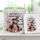 Cat Witch - Personalized Cat Accent Mug & Coaster