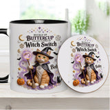 Cat Witch - Personalized Cat Accent Mug & Coaster
