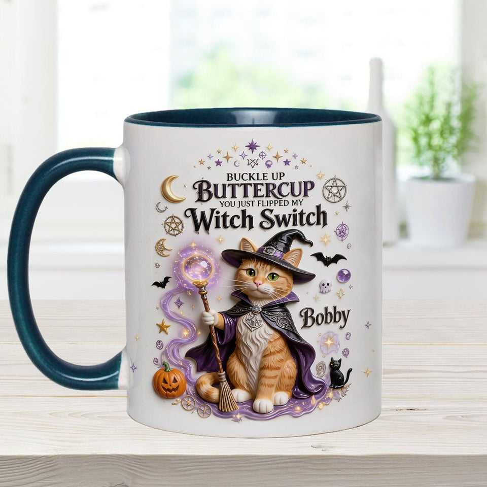 Cat Witch - Personalized Cat Accent Mug & Coaster