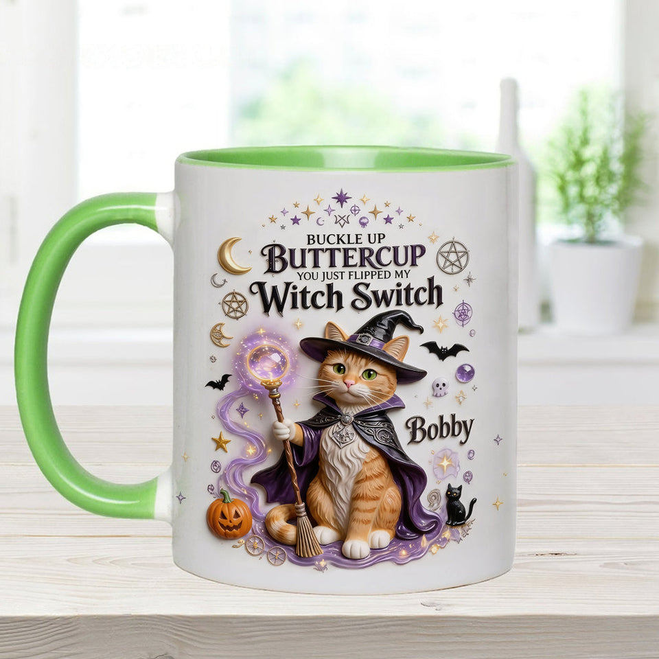 Cat Witch - Personalized Cat Accent Mug & Coaster