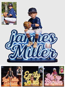 Custom Any Sport And Photo - Personalized Volleyball Acrylic LED Night Light