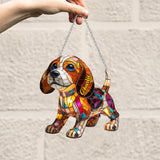 I Love My Dog - Personalized Dog Window Hanging Suncatcher Ornament