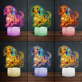 Love My Dog - Personalized Dachshund Shaped Plaque Light Base