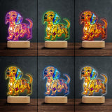 Love My Dog - Personalized Dachshund Shaped Plaque Light Base