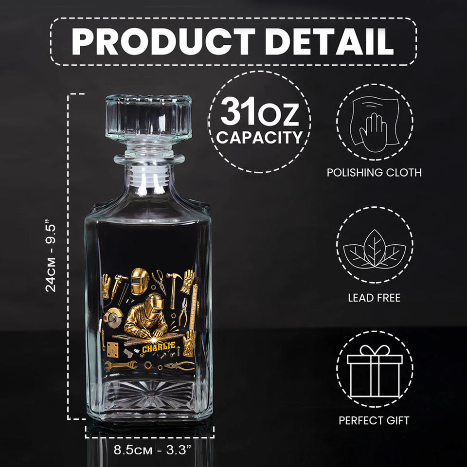 Strong Welder - Personalized Welder Whiskey Decanter Set