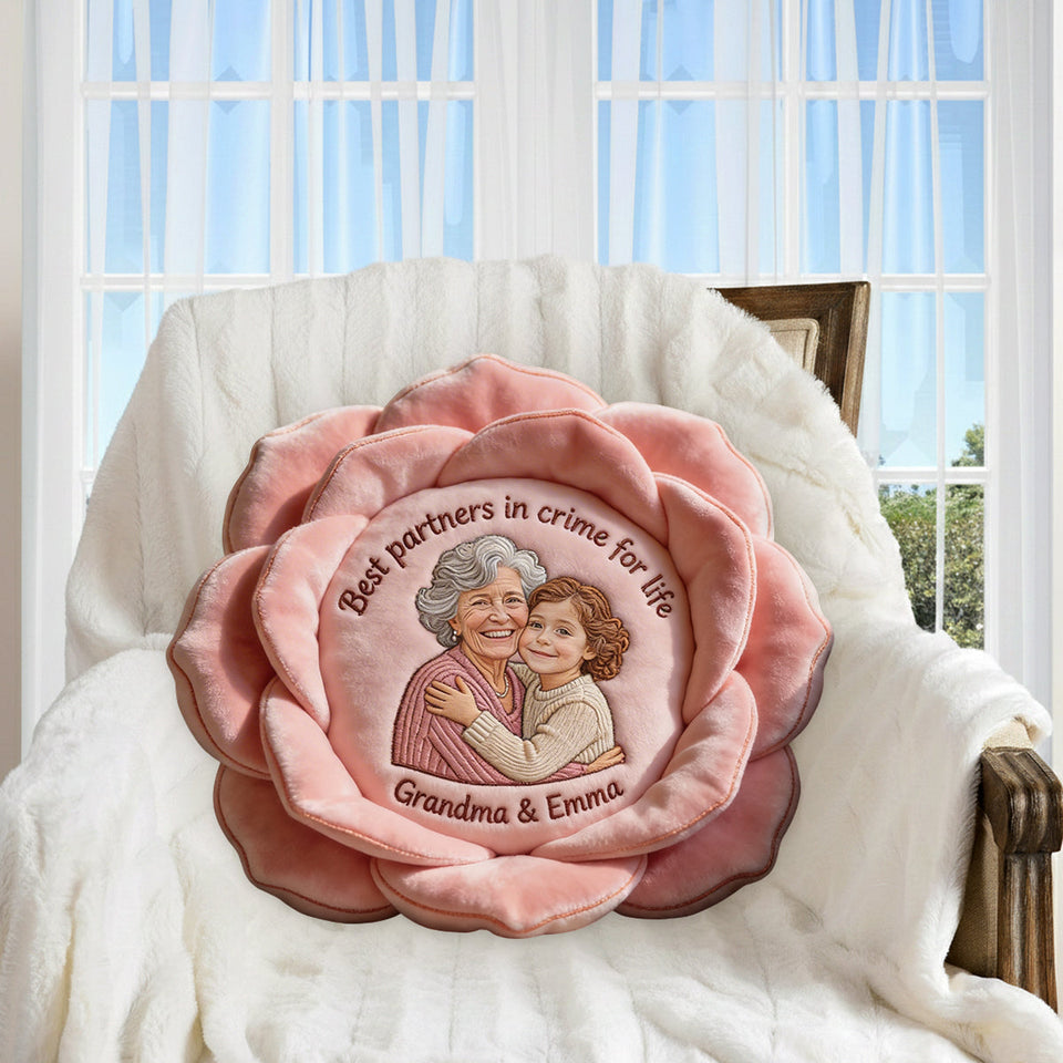 Love Grows Here - Personalized Grandma Premium Faux Fur Pillow