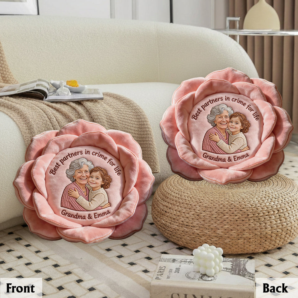Love Grows Here - Personalized Grandma Premium Faux Fur Pillow