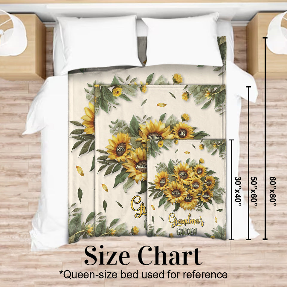 Grandma's Mom's Garden - Personalized Grandma Blanket