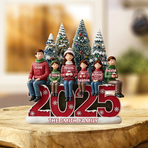 Merry Christmas - Personalized Family Custom Shaped Acrylic Plaque