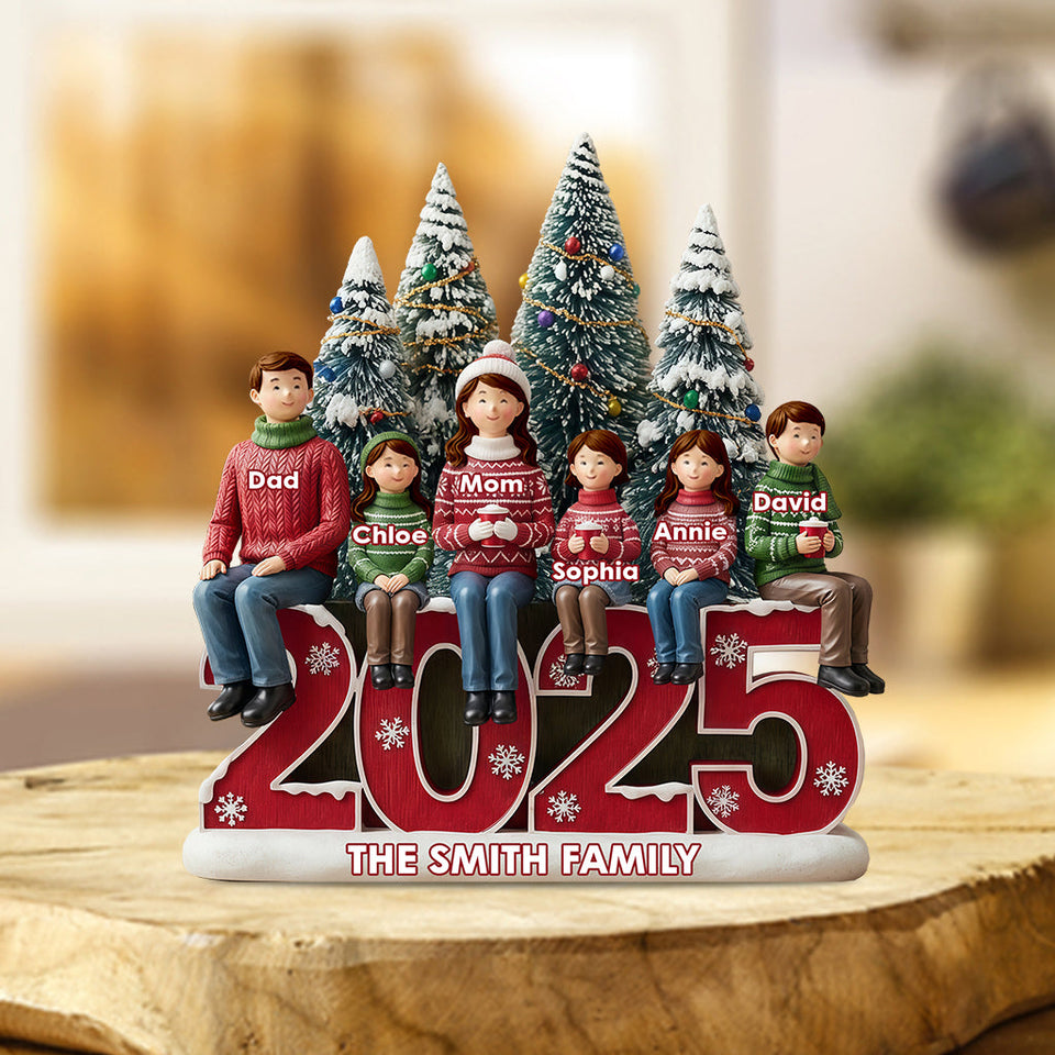 Merry Christmas - Personalized Family Custom Shaped Acrylic Plaque