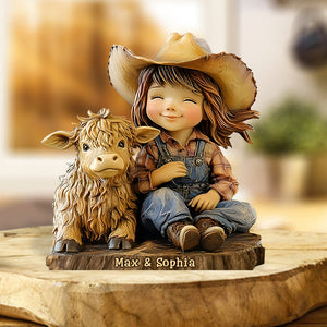 Just A Girl Who Loves Highland Cows - Personalized Highland Cow Custom Shaped Acrylic Plaque