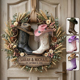 Cowboy & Cowgirl Couple. Western House Decoration - Personalized Western Outfit Custom Shaped Wood Sign