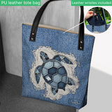 Blue Turtle - Personalized Turtle Tote Bag