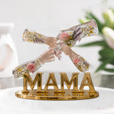 Mama Holding Hands With Love - Personalized Mother Custom Shaped Acrylic Plaque